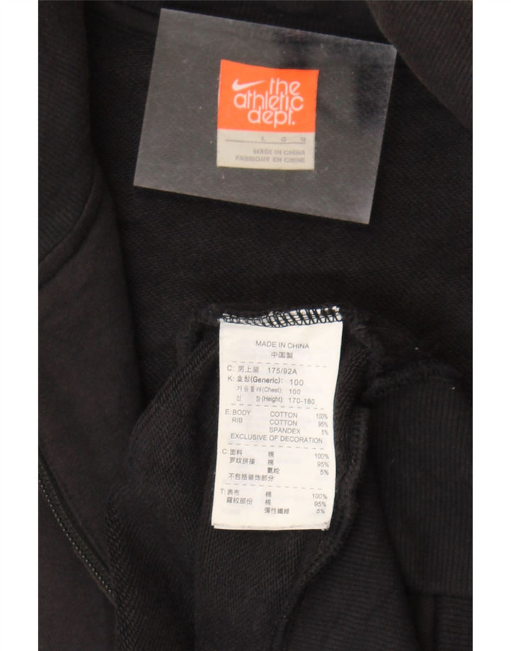 NIKE Womens Graphic Tracksuit Top Jacket UK 16 Large Black Cotton Vintage Nike and Second-Hand Nike from Messina Hembry 