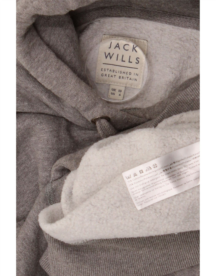 JACK WILLS Damen Salcombe Devon Übergroßer Kapuzenpullover UK 10 Small Grau