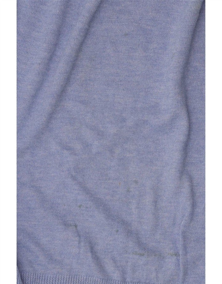 Zara Damen-Pullover mit V-Ausschnitt, UK 14, Mittelblau, Polyester