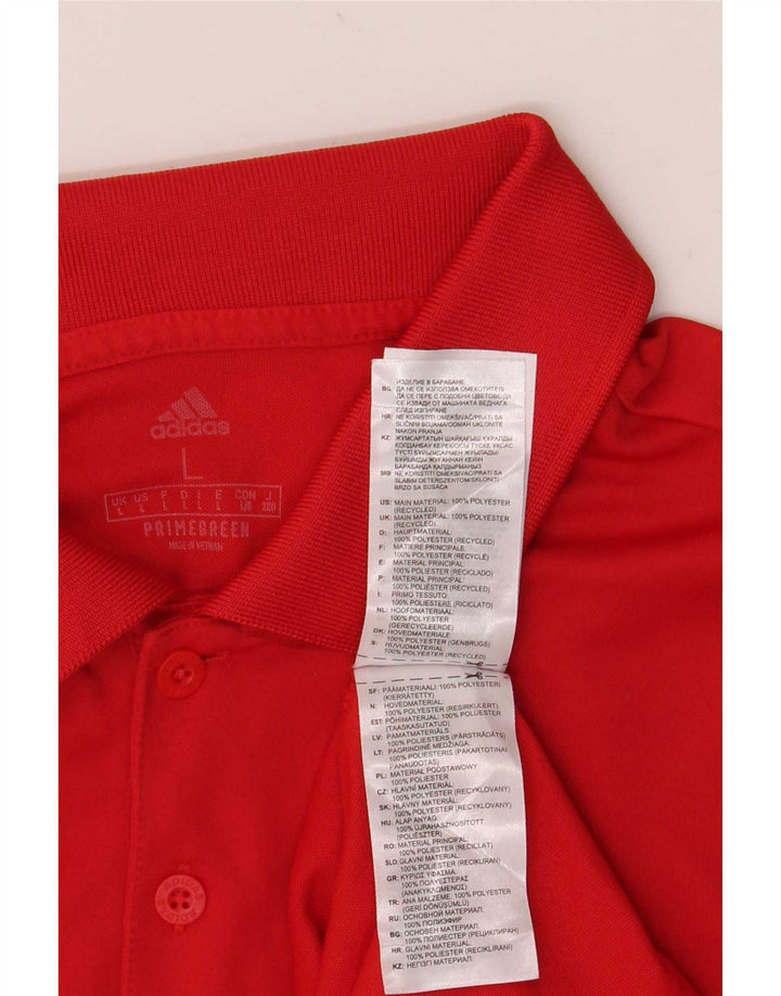 Adidas Herren Poloshirt Großes rotes Polyester