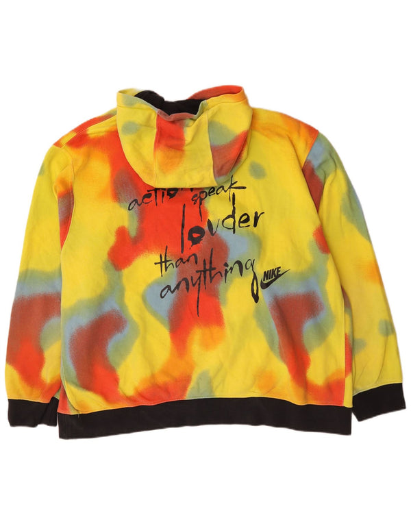 Nike Herren-Kapuzenpullover mit Grafik, 2XL, gelbe Batik-Baumwolle
