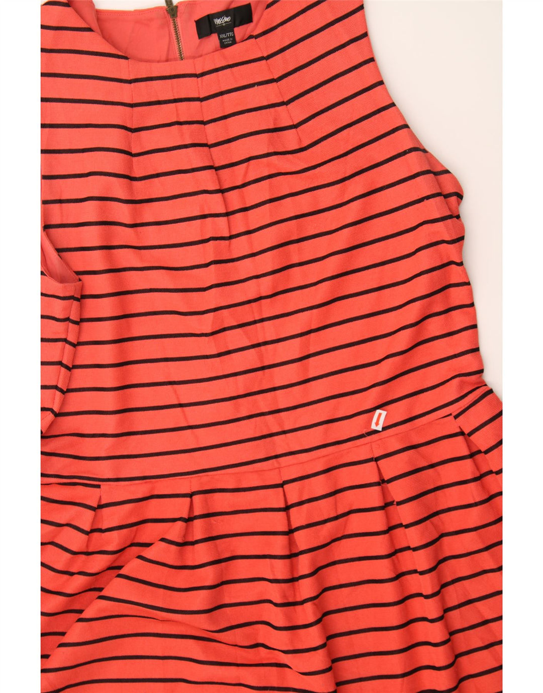 MOSSIMO Womens Sleeveless A-Line Dress UK 20 2XL Orange Striped Polyester Vintage Mossimo and Second-Hand Mossimo from Messina Hembry 