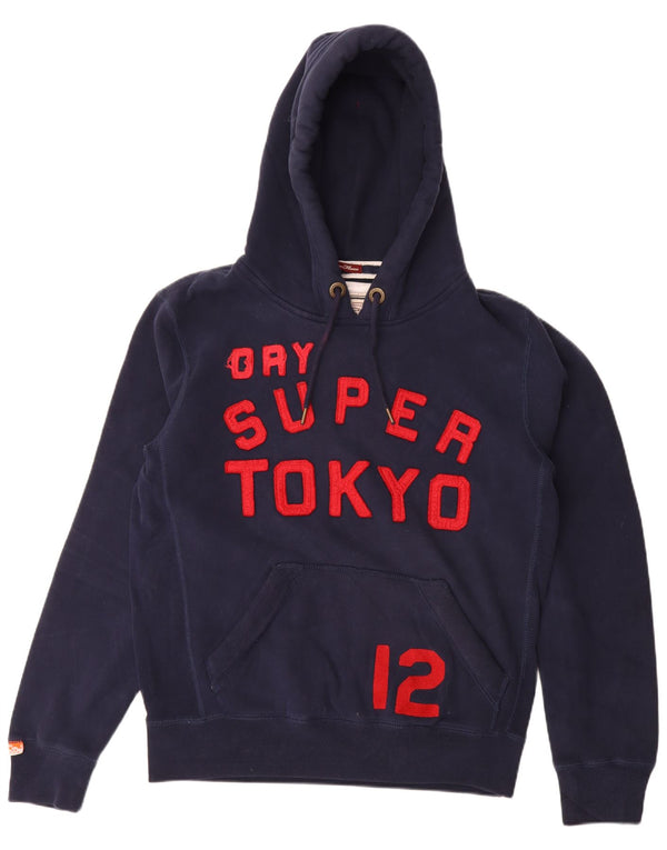 Superdry Herren Grafik-Hoodie-Pullover XL aus marineblauer Baumwolle