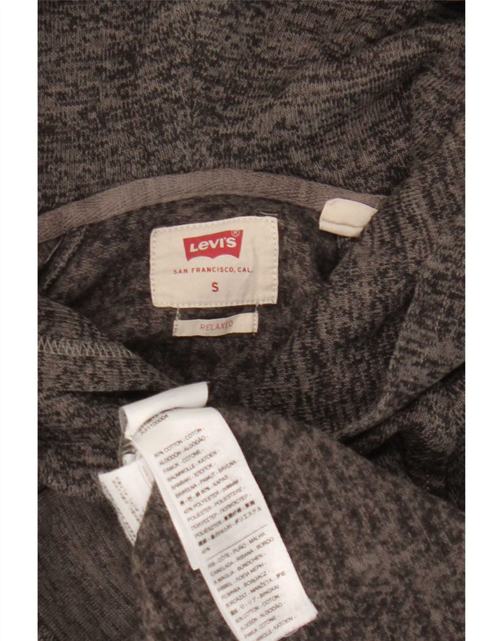 Levi's Herren-Pullover mit Kapuze, entspannt, Größe S, grau gefleckte Baumwolle