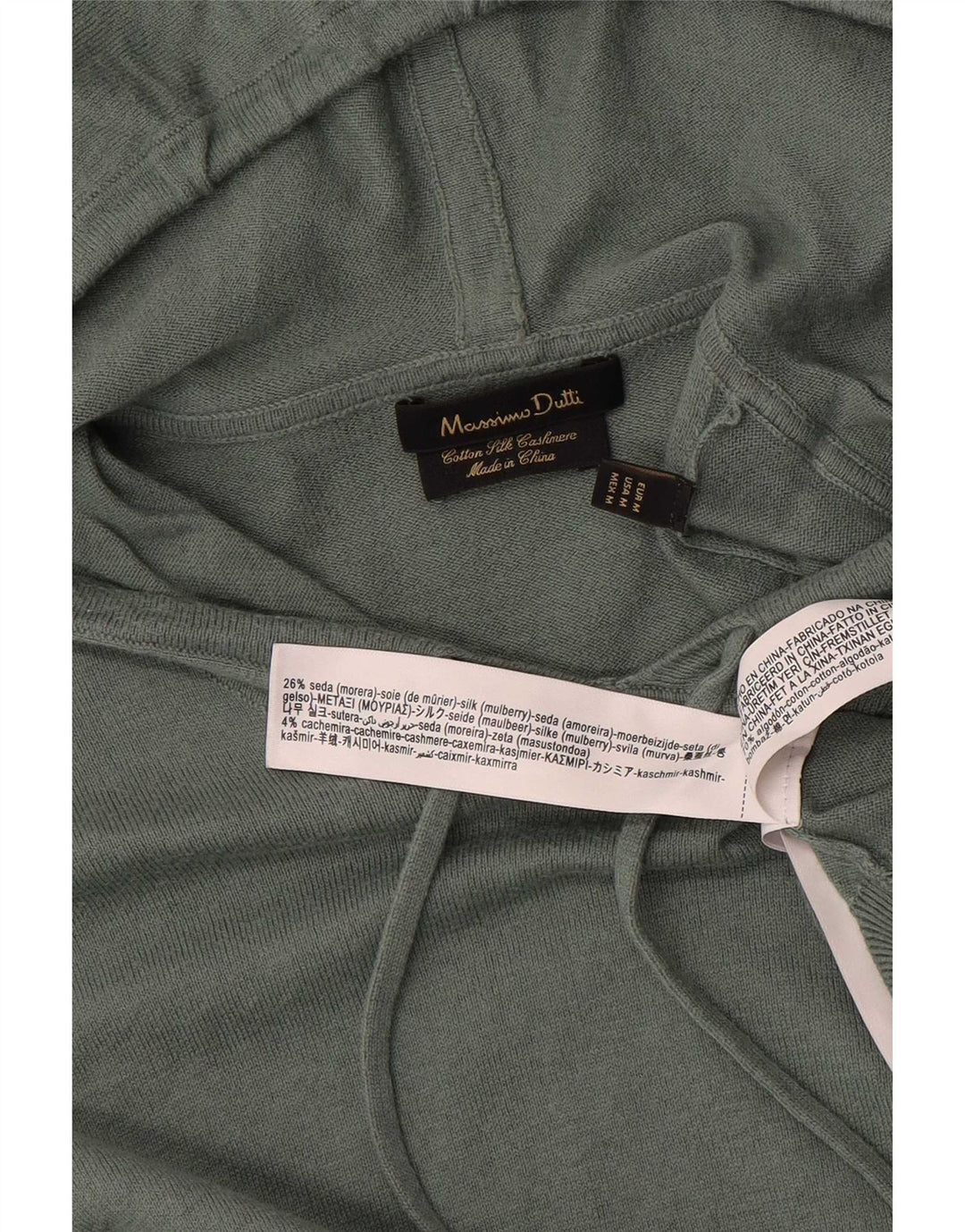 Massimo Dutti Herren-Kapuzenpullover aus mittelgrüner Baumwolle