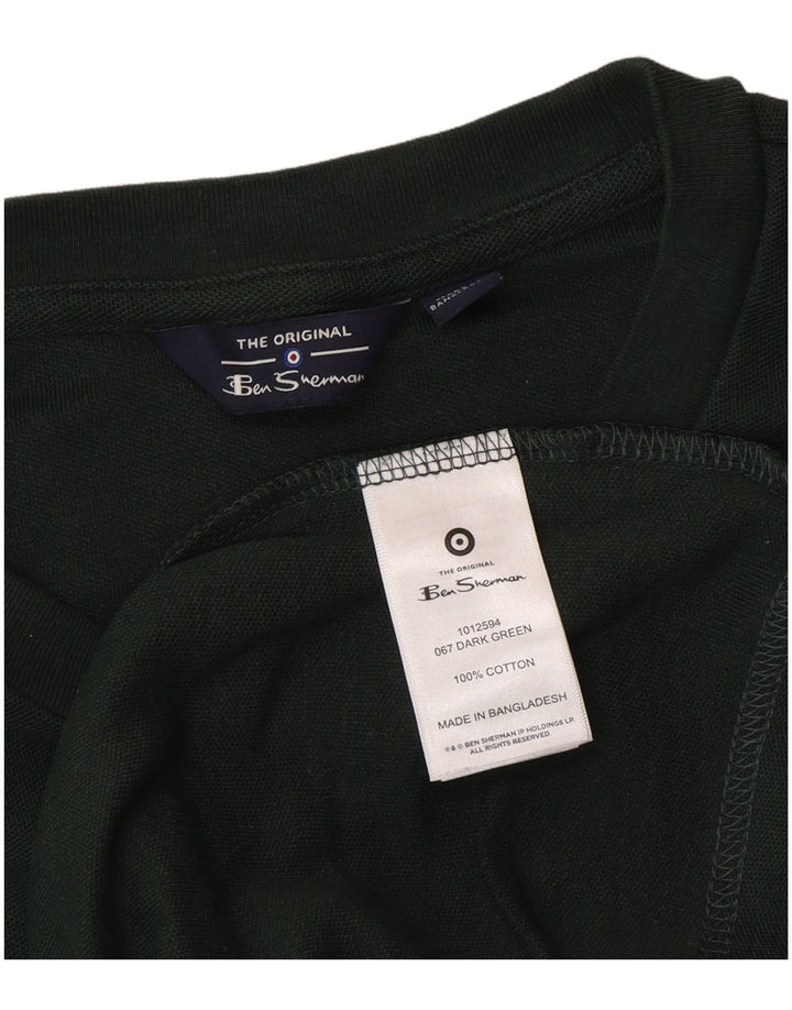 BEN SHERMAN Mens T-Shirt Top Large Green Cotton