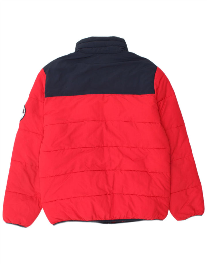 ELLESSE Wattierte Herrenjacke UK 40 Large Red Colourblock Polyamid