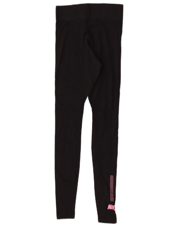 Nike Damen Graphic Crop Leggings UK 4 XS Schwarz