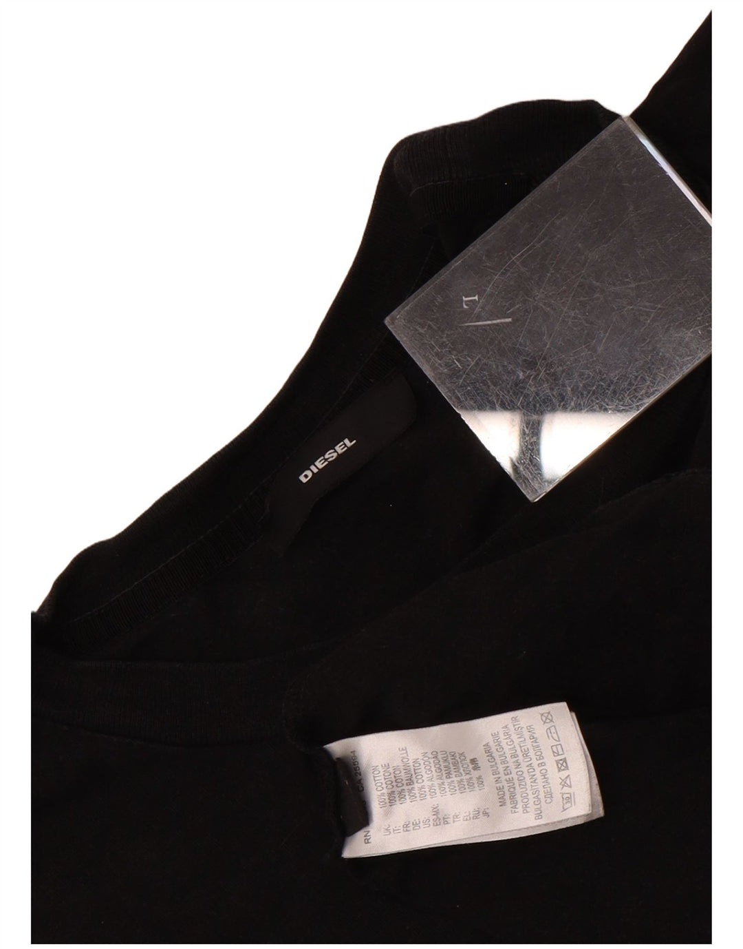 Diesel Herren-T-Shirt mit Grafik, groß, aus schwarzer Baumwolle