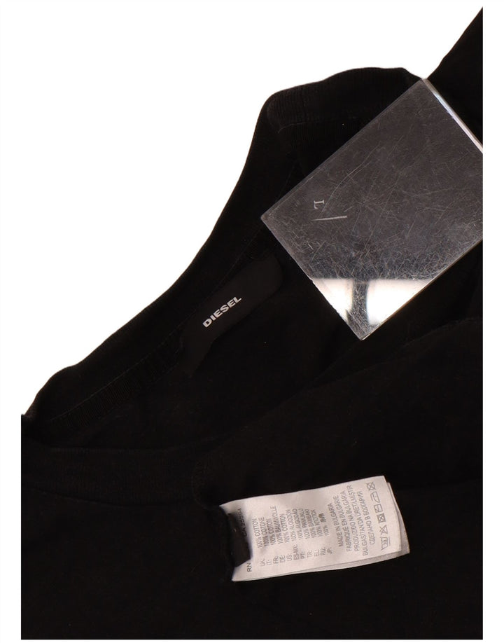 Diesel Herren-T-Shirt mit Grafik, groß, aus schwarzer Baumwolle