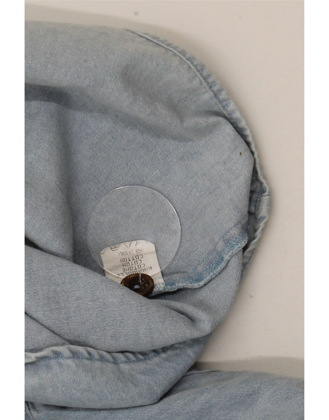 Vintage Herren-Jeanshemd, groß, blau, geblümt, Baumwolle