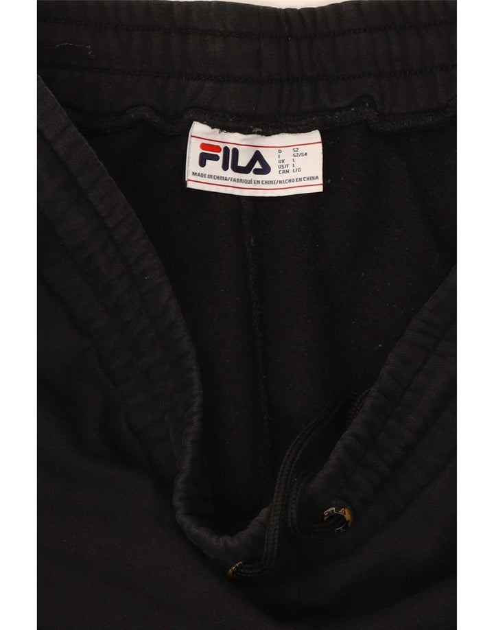 Fila Herren Cargo-Trainingshose, Jogginghose, Größe L, Schwarz, Baumwolle