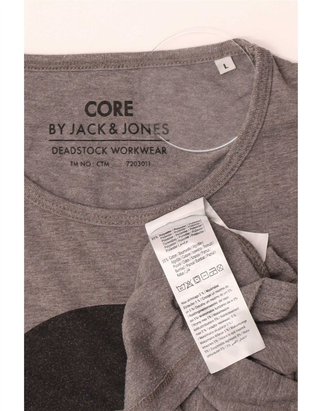 Jack & Jones Herren Core Graphic T-Shirt Top Large Grau Polyester