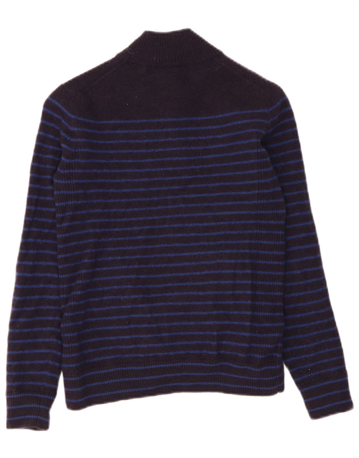 Reiss Damen-Pullover mit Knopfkragen, Gr. 12, mittleres Marineblau, gestreift