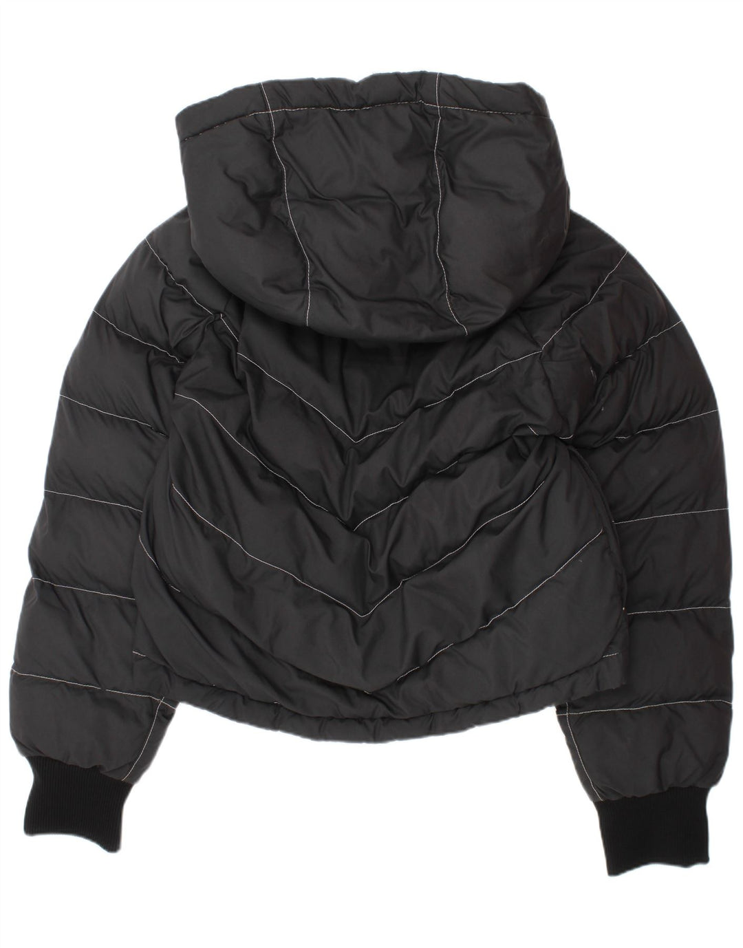 Nike Mädchen-Jacke mit Kapuze, gepolstert, 8–9 Jahre, Größe S, Schwarz, Polyester