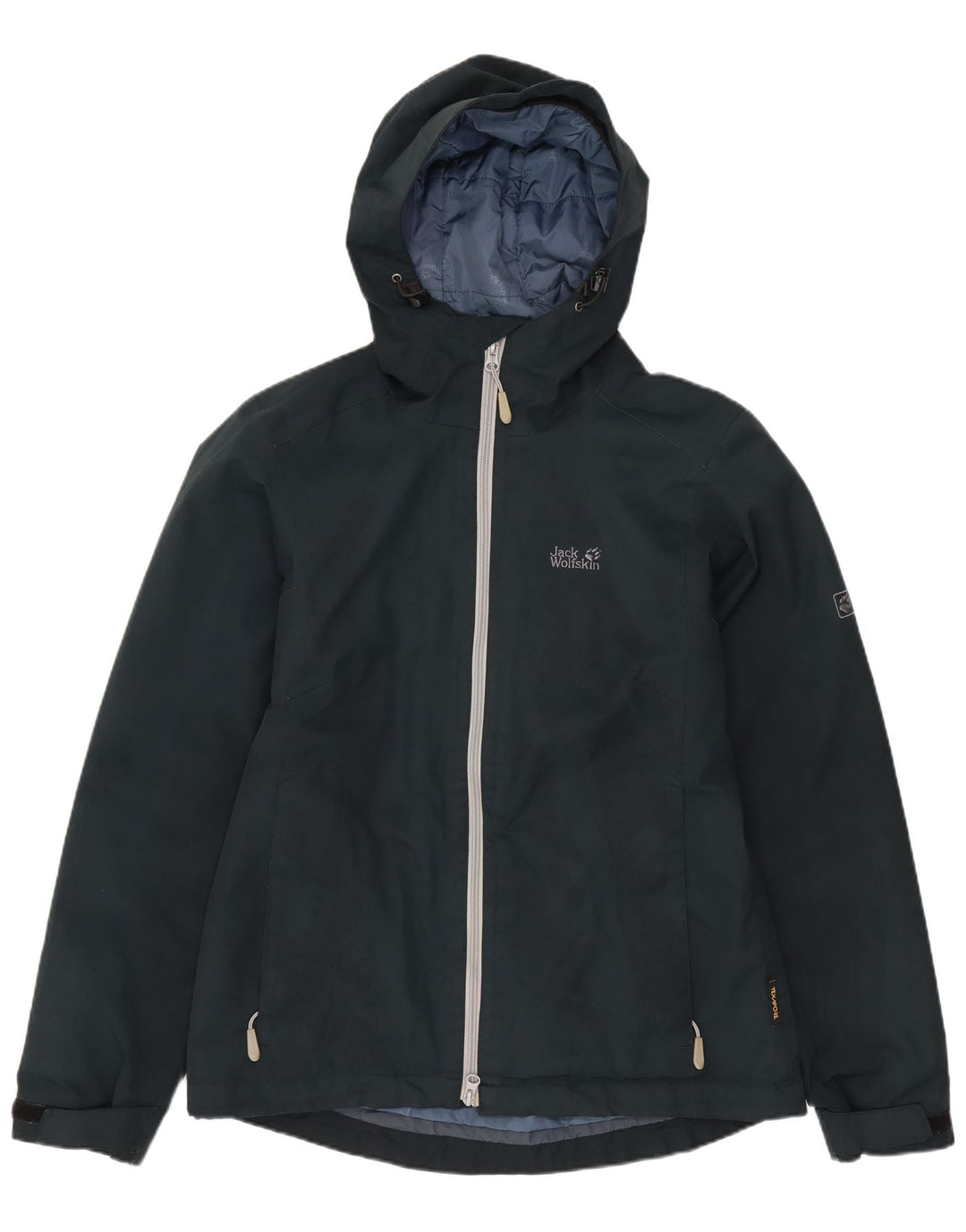 JACK WOLFSKIN Damen-Windbreakerjacke mit Kapuze, UK 12, mittleres Marineblau