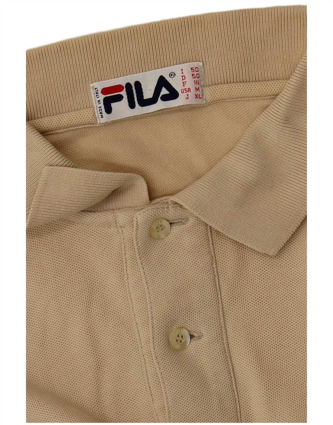 FILA Herren Langarm-Poloshirt IT 50 Mittelbeige
