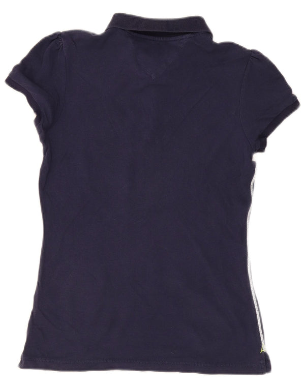 Tommy Hilfiger Womens Polo Shirt UK 12 Medium Navy Blue Cotton
