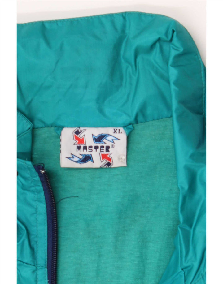 Master Herren-Trainingsanzug mit Kapuze, Jacke XL, blaues Colourblock-Nylon