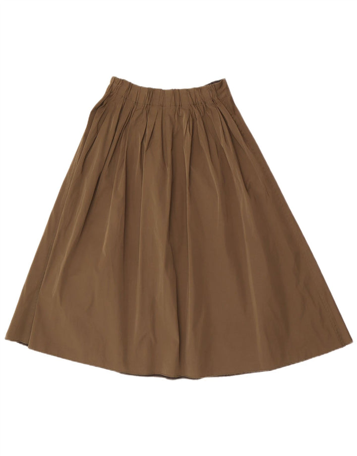 Zara Damen High Waist Flared Rock XS W24 Khaki Polyester