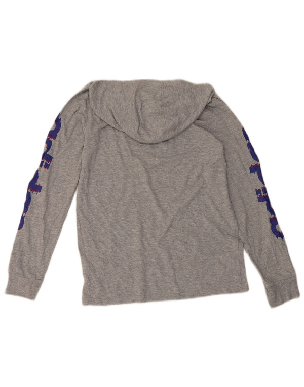 Adidas Jungen Kapuzenshirt mit Grafik, langärmlig, 14–15 Jahre, Größe L, Grau, Baumwolle