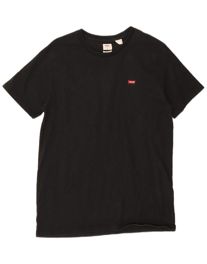 Levi's Herren Standard-T-Shirt-Oberteil aus mittelschwarzer Baumwolle