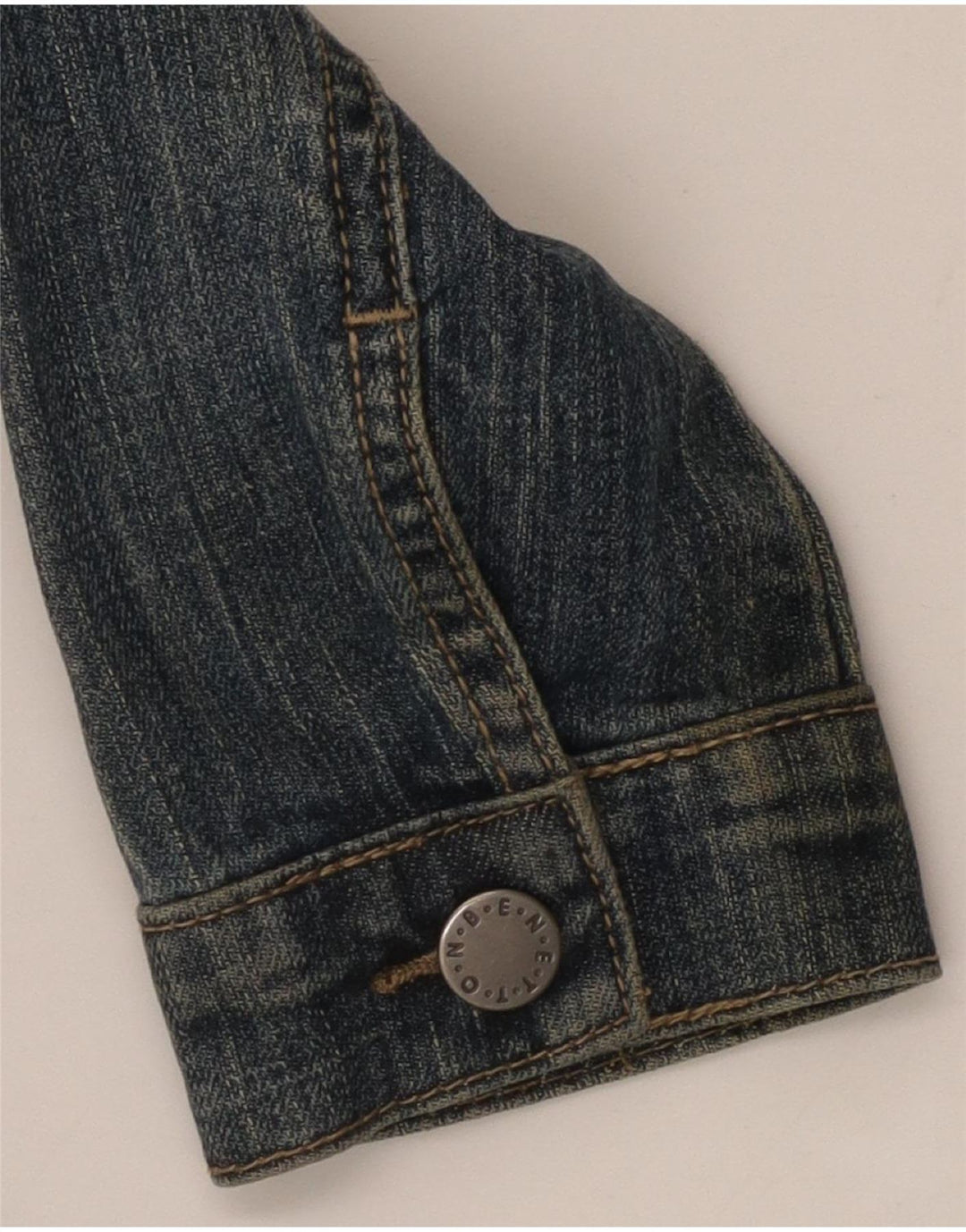 Benetton Jeansjacke für Mädchen, 11–12 Jahre, 2XL, blaue Baumwolle