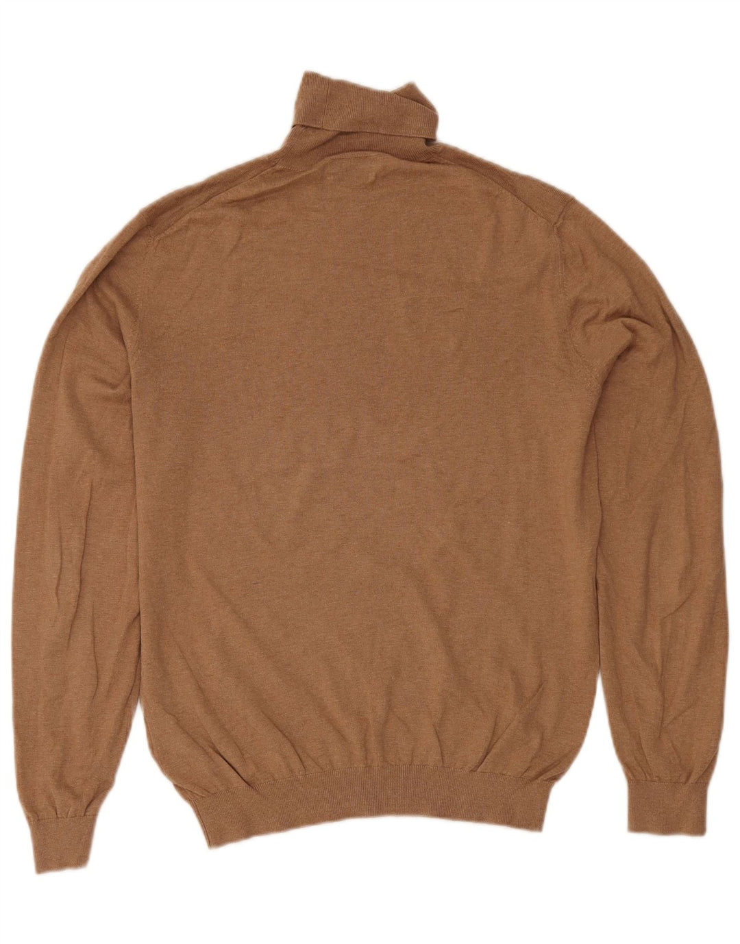 Massimo Dutti Herren-Pullover mit Rollkragen, groß, beige Baumwolle