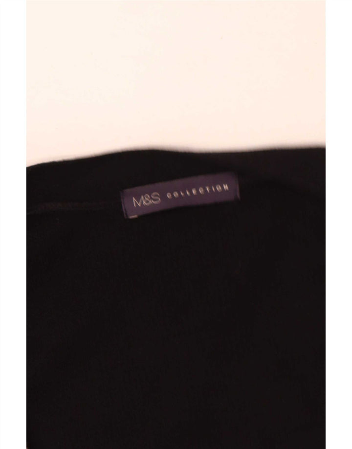 Marks & Spencer Damen-Blazerjacke mit 3/4-Ärmeln, Gr. 10, Größe S, Schwarz, geometrisch