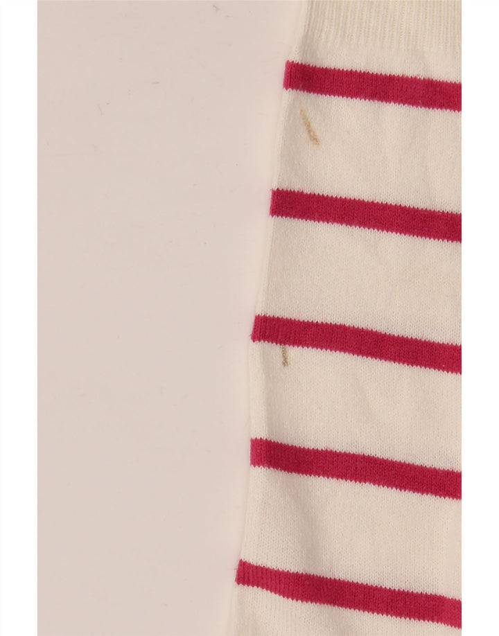 Marks & Spencer Damen-Pullover mit Rundhalsausschnitt, Gr. 10, Größe S, weiß gestreift