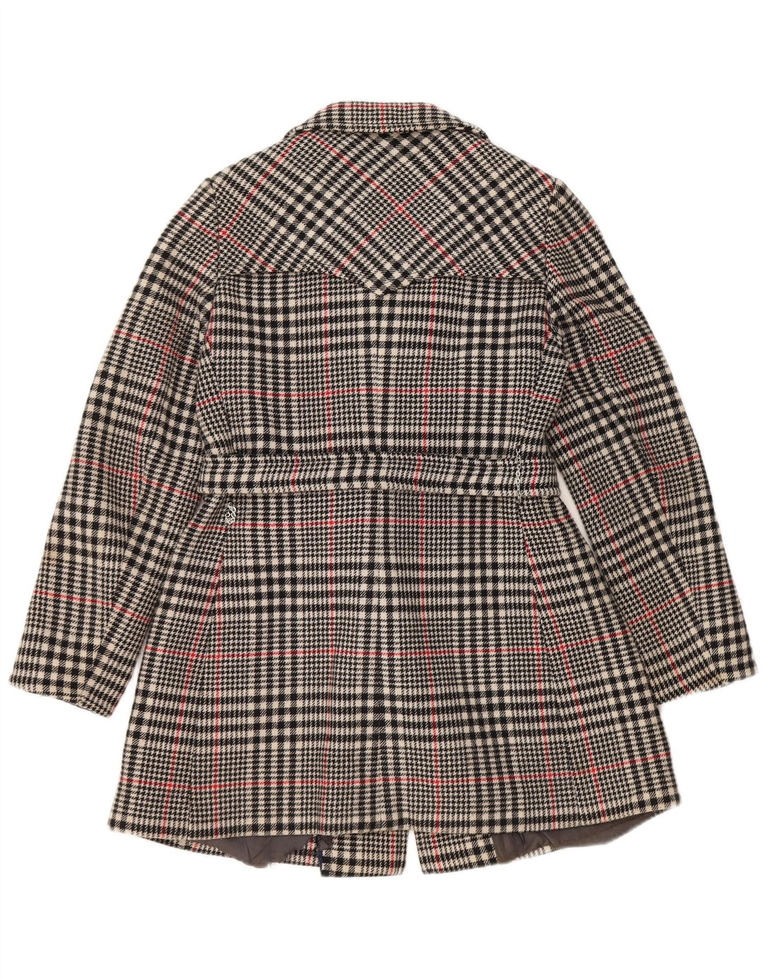 Vintage Damen Zweireihiger Trenchcoat IT 46 Großer grauer Karo