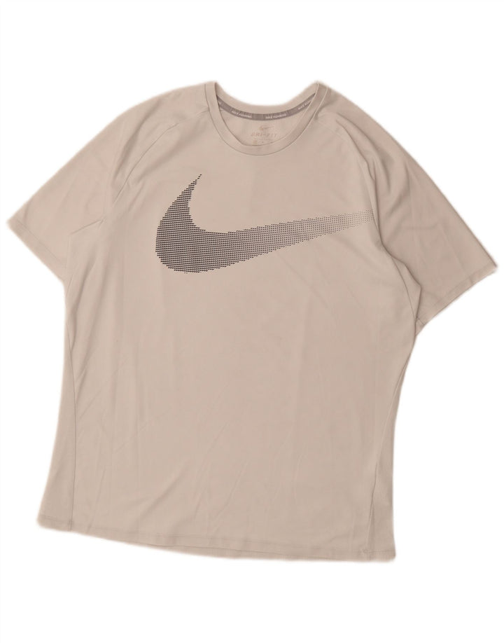 Nike Herren Dri Fit Graphic T-Shirt Top Mittelweißes Polyester