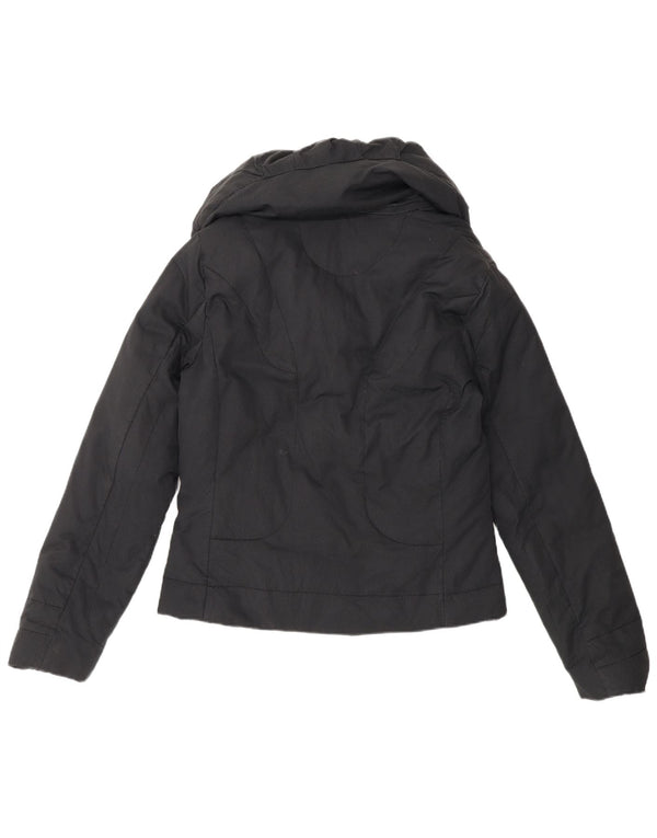 Benetton Wattierte Damenjacke mit Kapuze UK 12 Medium Schwarz