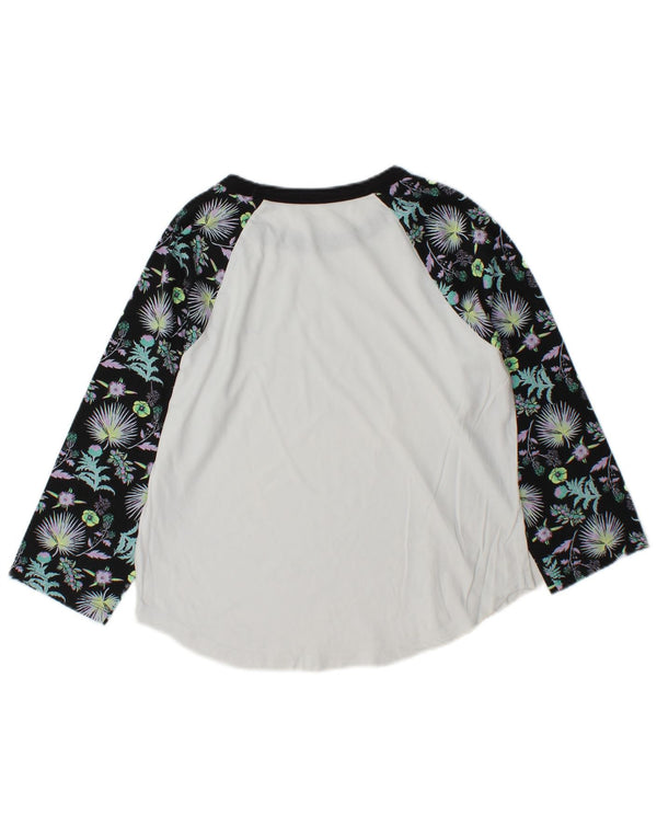 Vans Damen-Top mit 3/4-Ärmeln, UK 14, Mittelweiß, Farbblock