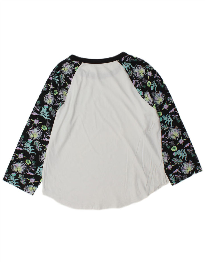 Vans Damen-Top mit 3/4-Ärmeln, UK 14, Mittelweiß, Farbblock