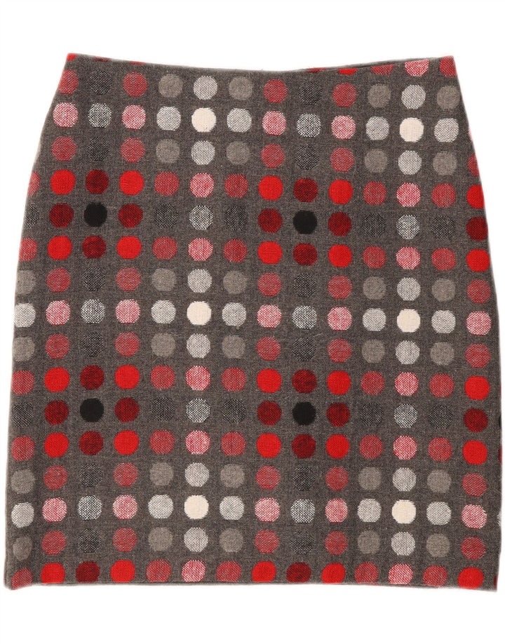 Gerader Damenrock von Marks & Spencer UK 12 Medium W30 Grau gepunktet