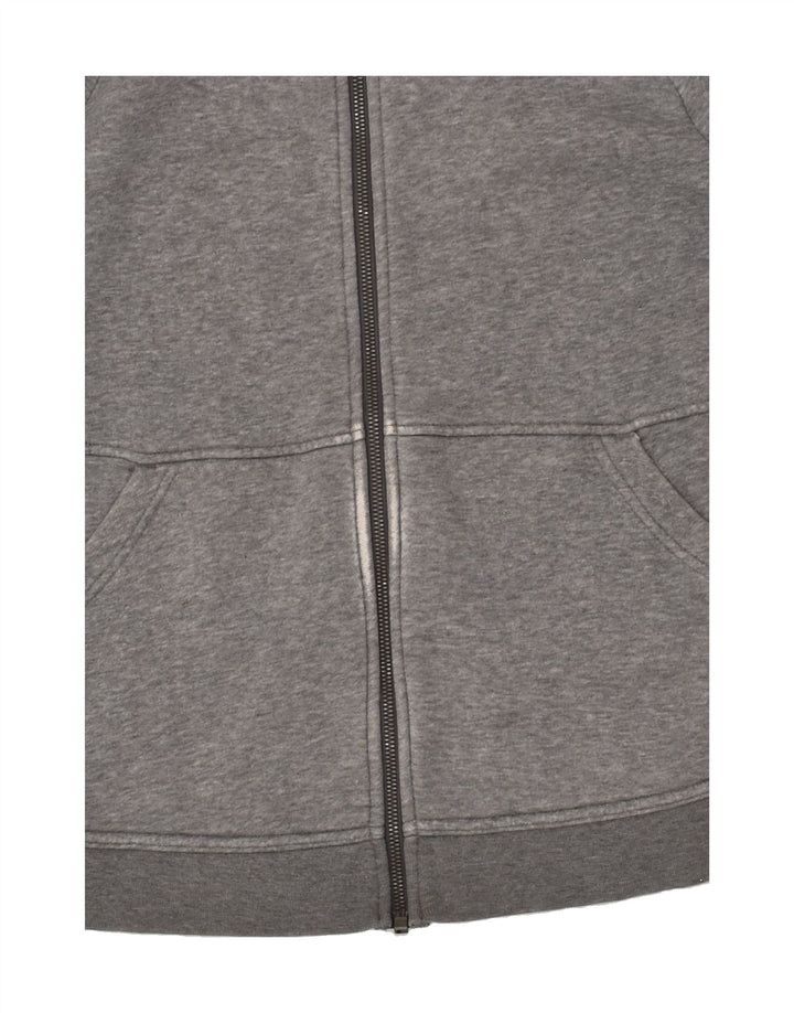 NIKE Womens Abstract Pattern Zip Hoodie Sweater UK 14 Medium Grey Cotton | Vintage Nike | Thrift | Second-Hand Nike | Used Clothing | Messina Hembry 