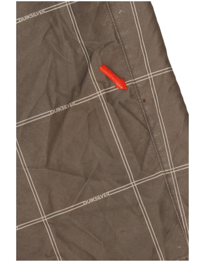 Quiksilver Herren-Chinoshorts W34, großes grau kariertes Polyester
