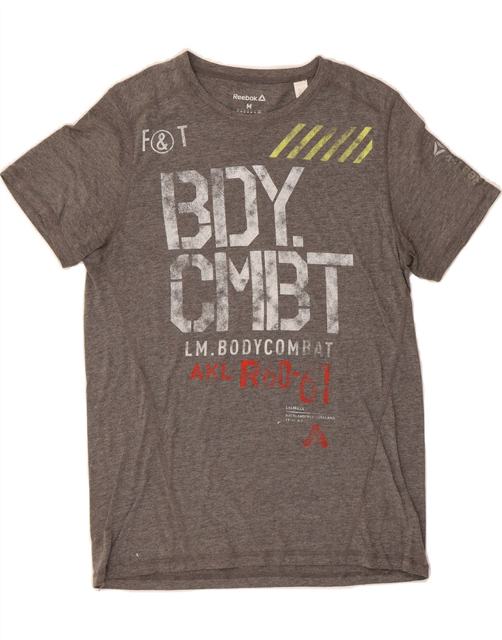 REEBOK Mens Graphic T-Shirt Top Medium Grey Vintage Reebok and Second-Hand Reebok from Messina Hembry 