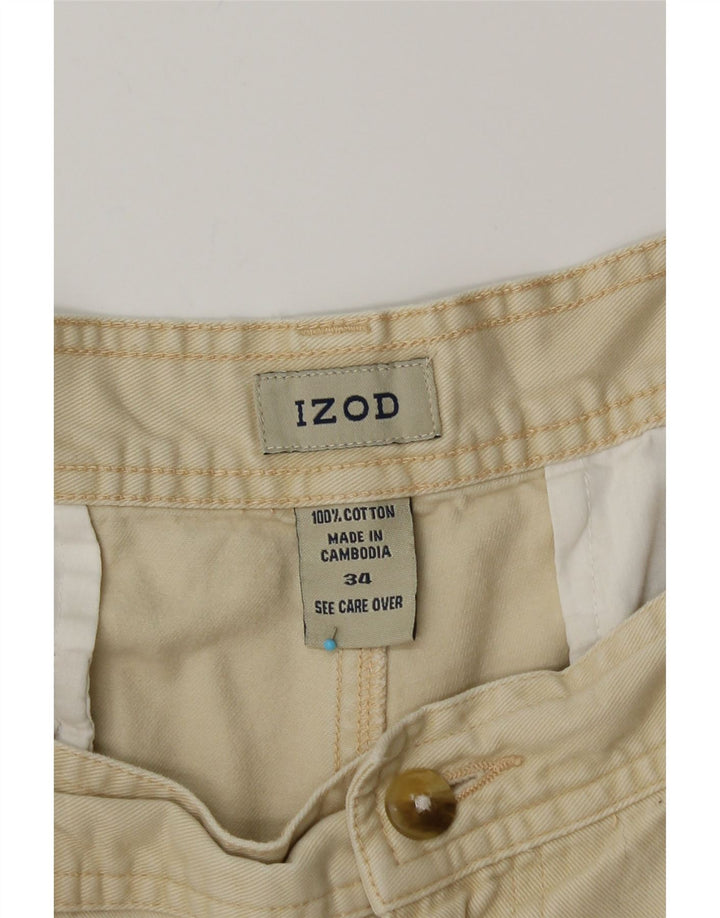 IZOD Herren Cargo-Shorts W34 Large Beige Baumwolle