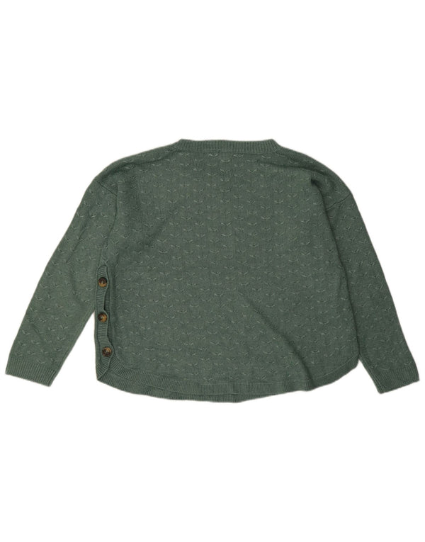 Fat Face Damen-Pullover mit U-Boot-Ausschnitt, UK 14, Größe L, grüne Viskose
