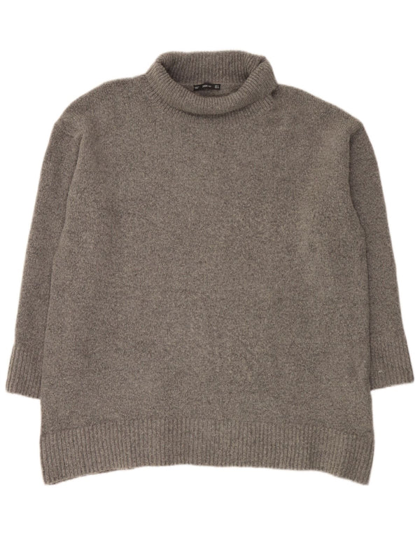 Zara Damen-Pullover mit Rollkragen, übergroß, Gr. 10, Small, Grau, Acryl