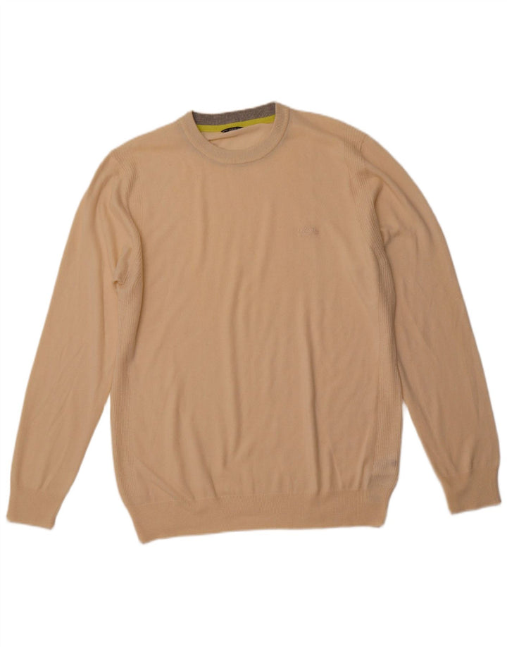 GUESS Herren-Pullover mit Rundhalsausschnitt, UK 44 2XL, Beige, Polyamid