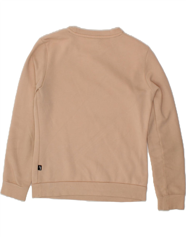 PUMA Womens Graphic Sweatshirt Jumper UK 6 XS Beige Vintage Puma and Second-Hand Puma from Messina Hembry 