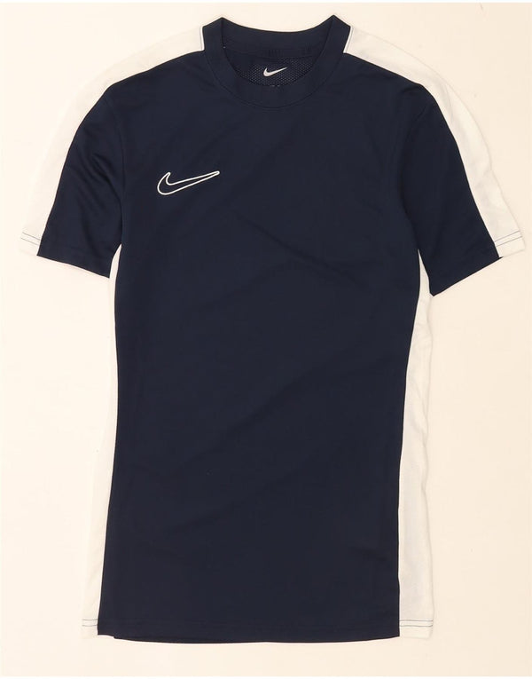 Nike Herren Dri Fit Slim T-Shirt Top XS Marineblau Colourblock Polyester