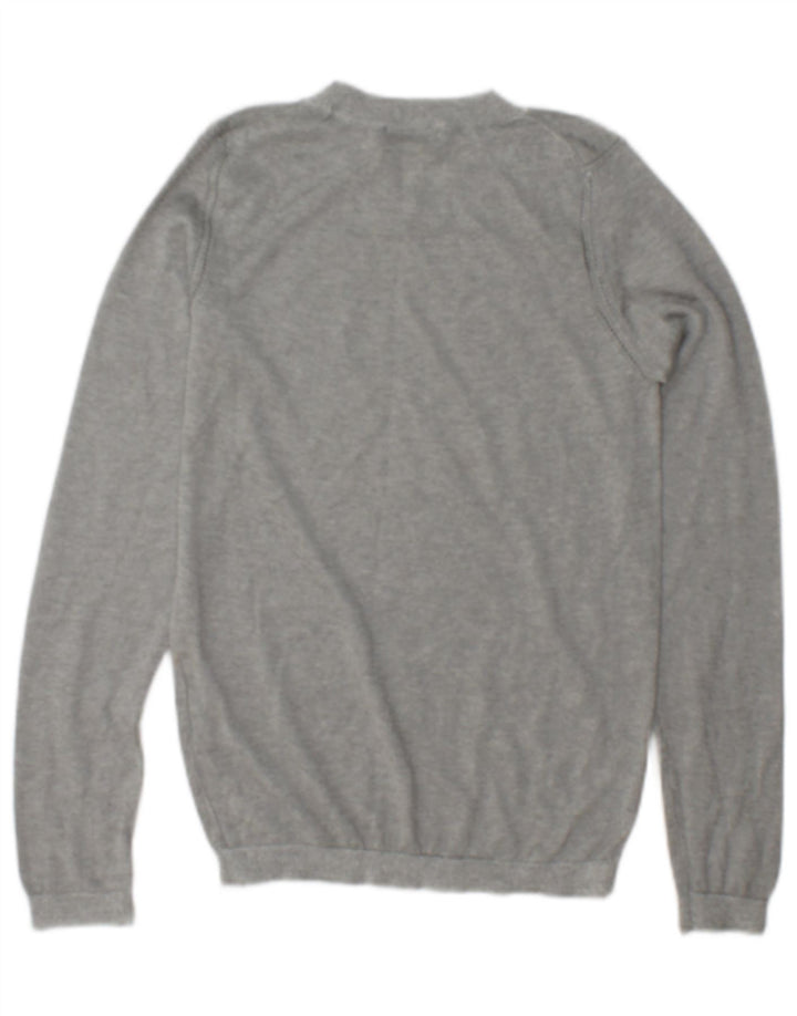 Zara Damen-Pullover mit Rundhalsausschnitt, Gr. 10, Größe S, graue Viskose