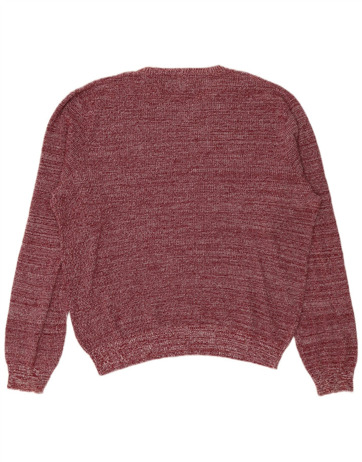 Penguin Herren-Pullover mit Rundhalsausschnitt, groß, kastanienbraun gesprenkelte Baumwolle