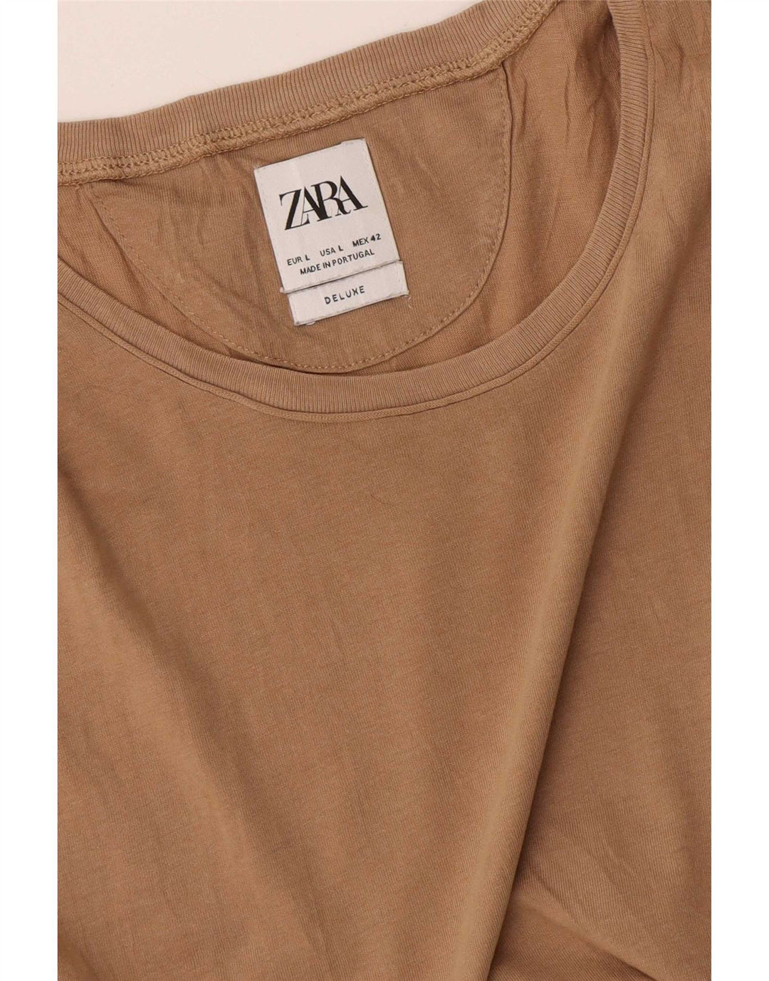 Zara Herren T-Shirt Top Large Beige