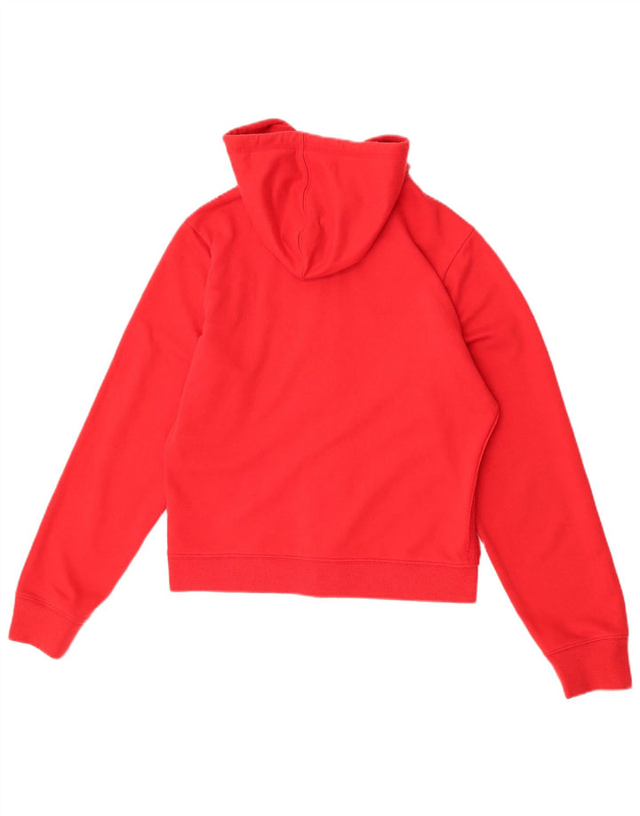 Reebok Womens Graphic Zip Hoodie Pullover UK 14 Mittelrotes Polyester