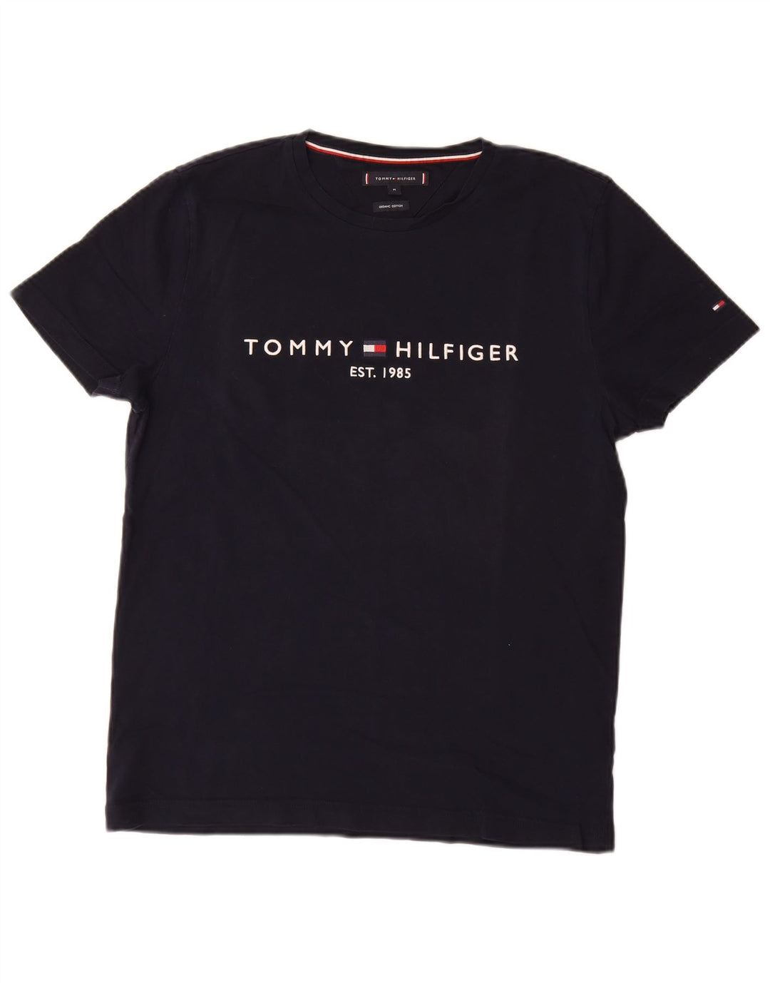 TOMMY HILFIGER Herren Grafik T-Shirt Top Medium Marineblau Baumwolle